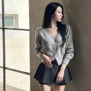 Check Pleated Mini Skirt