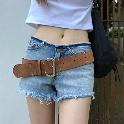 Suede studded belt (2 colors)