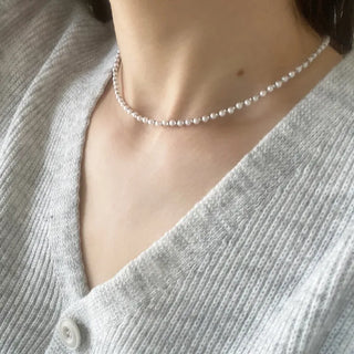 Pearl Silver Layered Necklace