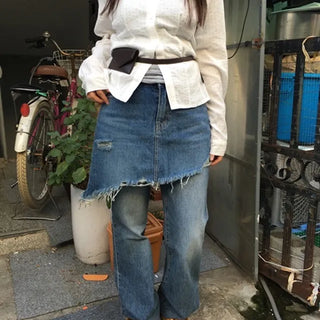 Grunge Denim Skirt