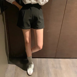 Burnell Pintuck High-Waisted Shorts