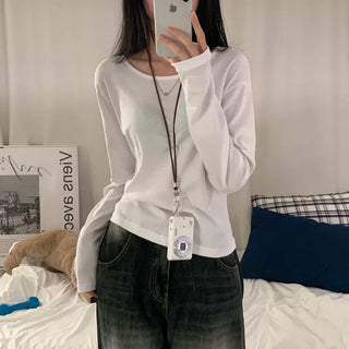 [Loose Fit/Delicate~] Daily Cotton Round Long Sleeve Inner Tee for Autumn/Winter (5 colors)