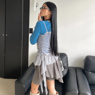 Fruto Shirred See-through Bustier Blouse