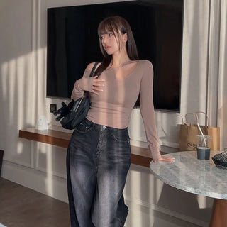 B-Pl-Meet One-Shoulder Twist Crop T-Shirt [Modal 38%]