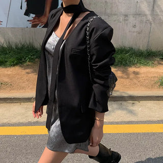 Slim Tie Collarless Jacket