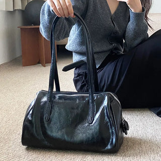 Cow leather vintage Boston bag