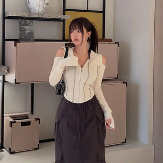 Melin Warmer Crop Zip-up T-shirt