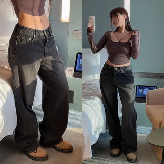 Colorless Low Denim Wide Pants