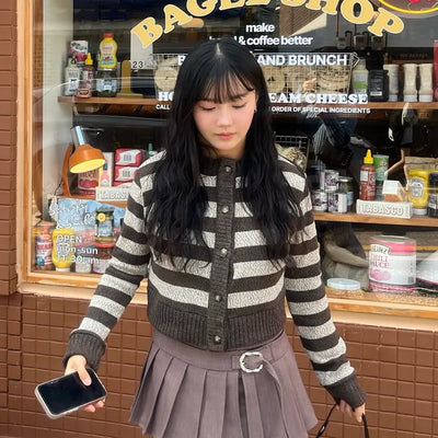 Belted wool striped skirt pants