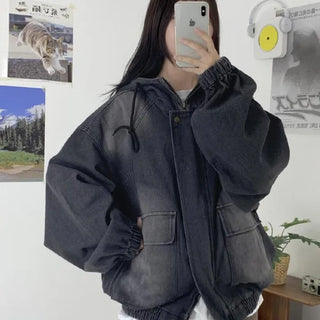 Luto Washed Boxy Zip-Up Jumper