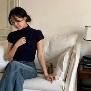 Heden Mock Neck Half-Neck Cap Sleeve Sleeveless Knit