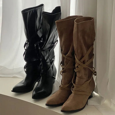 Chemisha Lace-up Mid-calf Boots [6CM]