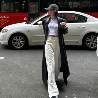 Double Knee Rivet Wide Cotton Pants