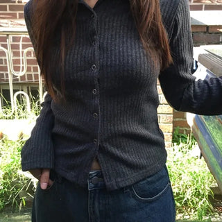 Eyelet Snap Ribbed Tee