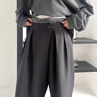 Bowl Pintuck Bermuda Wide Slacks