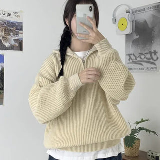 [UNISEX] High-neck Care Half-zip Knit