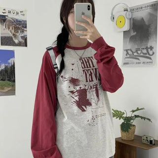 [UNISEX] At the Printed Raglan Long Sleeve Tee