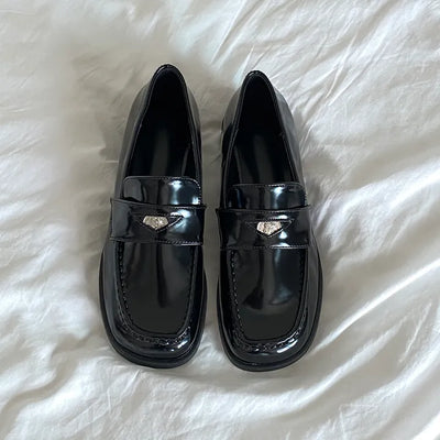Classic Square Penny Loafers   Autumn Loafers Square Loafers Platform Loafers Low Heels Comfortable Flats