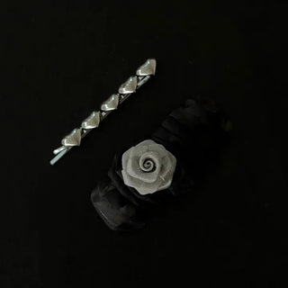 rose heart hair pin set