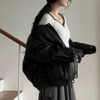 semi over leather jacket