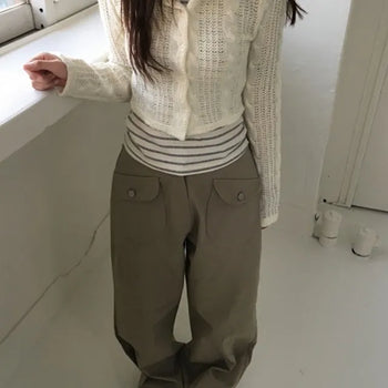 Cable Knit Crop Hooded Cardigan