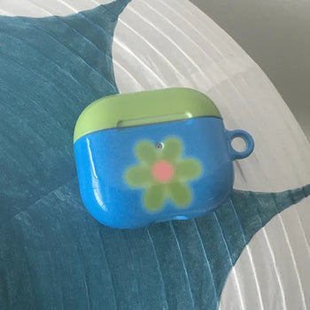 Green Blue Flower Jelly AirPods Case