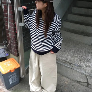 Bank Striped Half-Zip Knit