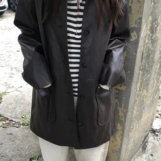 Bird Leather Midi Coat