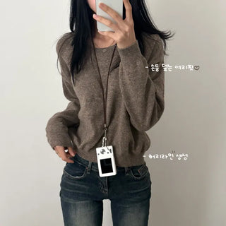 [10% Wool/Delicate~] Basic Raccoon Boat Neck Long Sleeve Knit (6 colors)