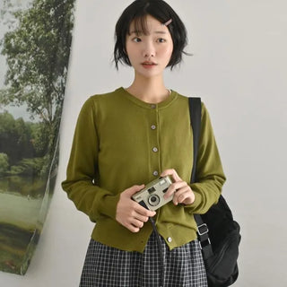 Poem plain knit cardigan