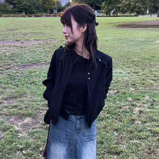 Suede Twill Rivet Jumper 2 colors