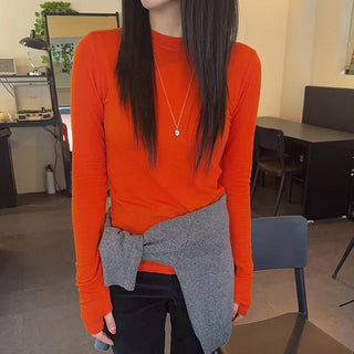 MU Warmer Tee Long Sleeve Tee Long Sleeve T-shirt Inner Tee Basic Tee Round Neck