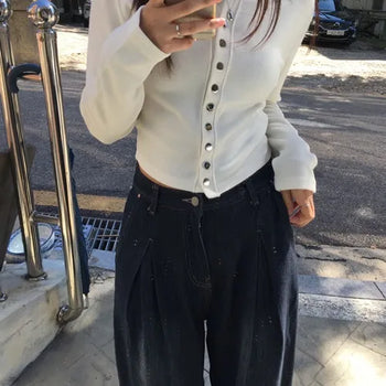 High snap button cardigan