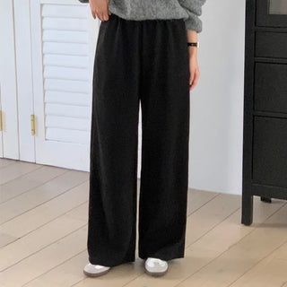Thick Corduroy Elastic Waist Wide Pants