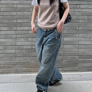 Unisex Curve Cut Denim Pants