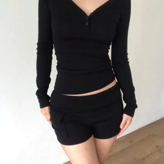 Hannah Ribbed Micro Cargo Shorts