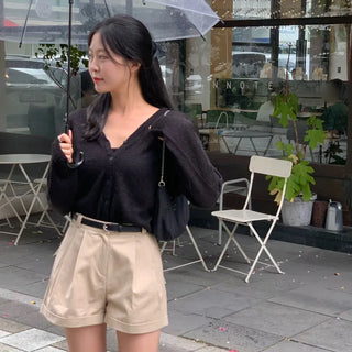 Shua Wool Alpaca V-Neck Knit Cardigan