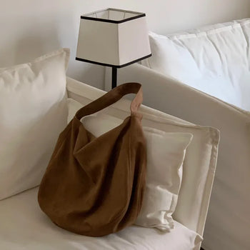Logan Suede Big Shoulder Bag