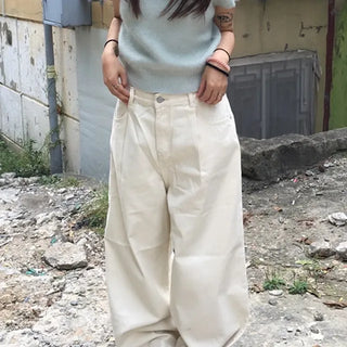 Clue Pintuck Cotton Pants