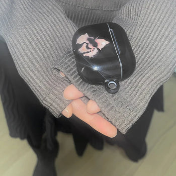 Dark Flower Black Hard AirPods Case