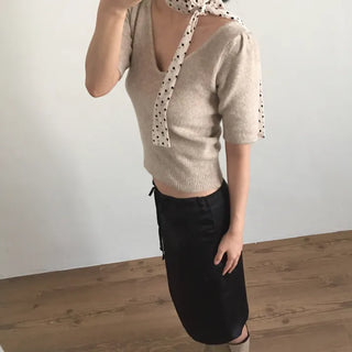 Cream Dot Scarf