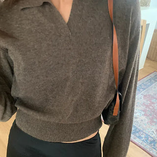Melus Cashmere Collared Long Sleeve Knit