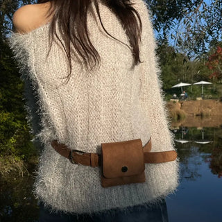 Suede Pocket Point Layered Belt