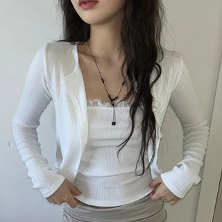 lude cardigan&tube top set