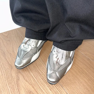 stiletto silver sneakers