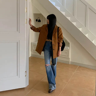 Boxy fit suede jacket