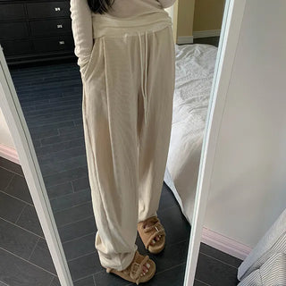 Mousse ribbed two-way pants