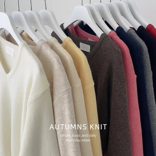 Autumns Standard Fit V-Neck Ribbed Knit