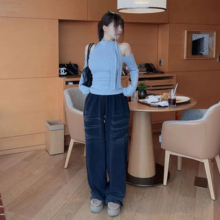 Vantage Washed Elastic Waist Wide Pants