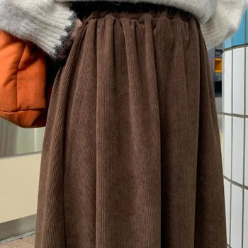 Today corduroy banding skirt